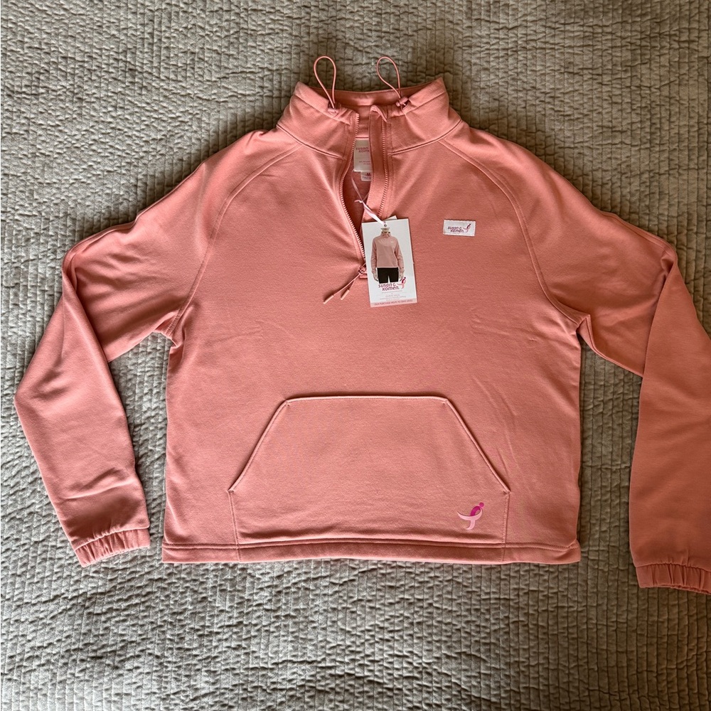Pink Polo Crop Sweatshirt Relaxed Fit